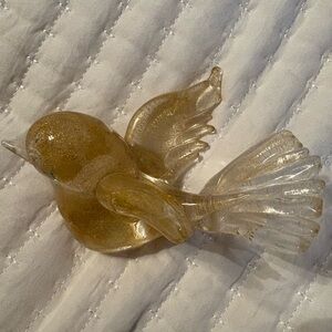Murano Gold Fleck Glass Lovebird